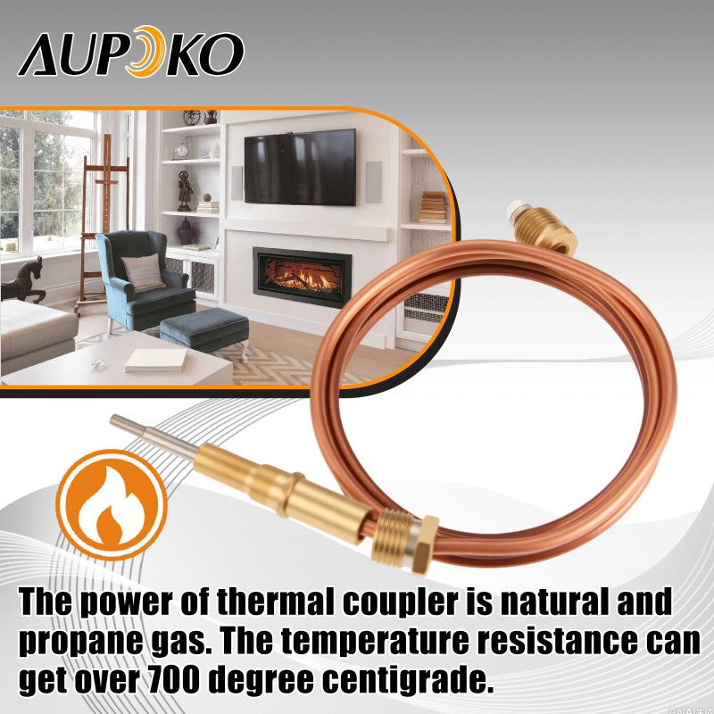 Aupoko Thermocouple for Gas Fireplace 27.5" Thermal Coupler Fireplace Thermocouple fit for Patio or Outdoor Heater Thermo Couple Replacement Gas Fireplace Parts for BBQ Grill, Firepit - Image 5